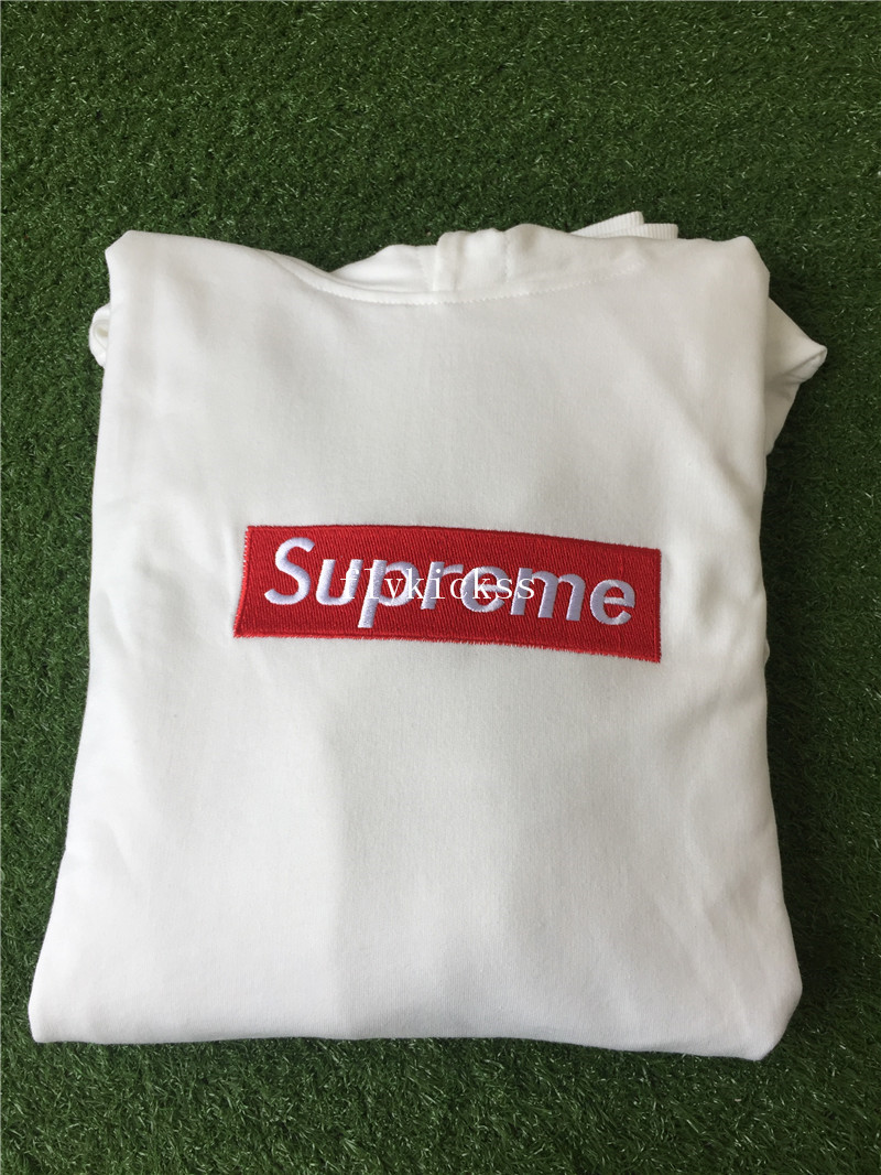 Autumn Supreme Logo Box White Hoodie